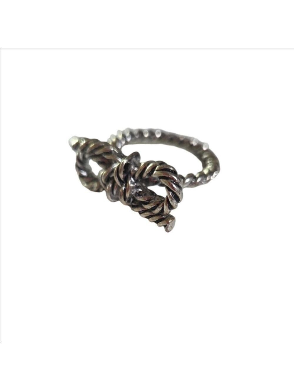 Silver Rope Twisted Ring Size 7.5